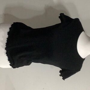 Black Ruffle Sleeve Top